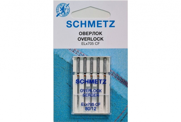Иглы Schmetz для оверлока ELx705 CF №80, 5 шт в Алексеевке